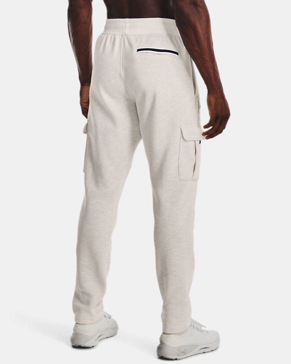 Men's UA Essential Fleece Heritage Cargo Pants, White, pdpMainDesktop image number 1